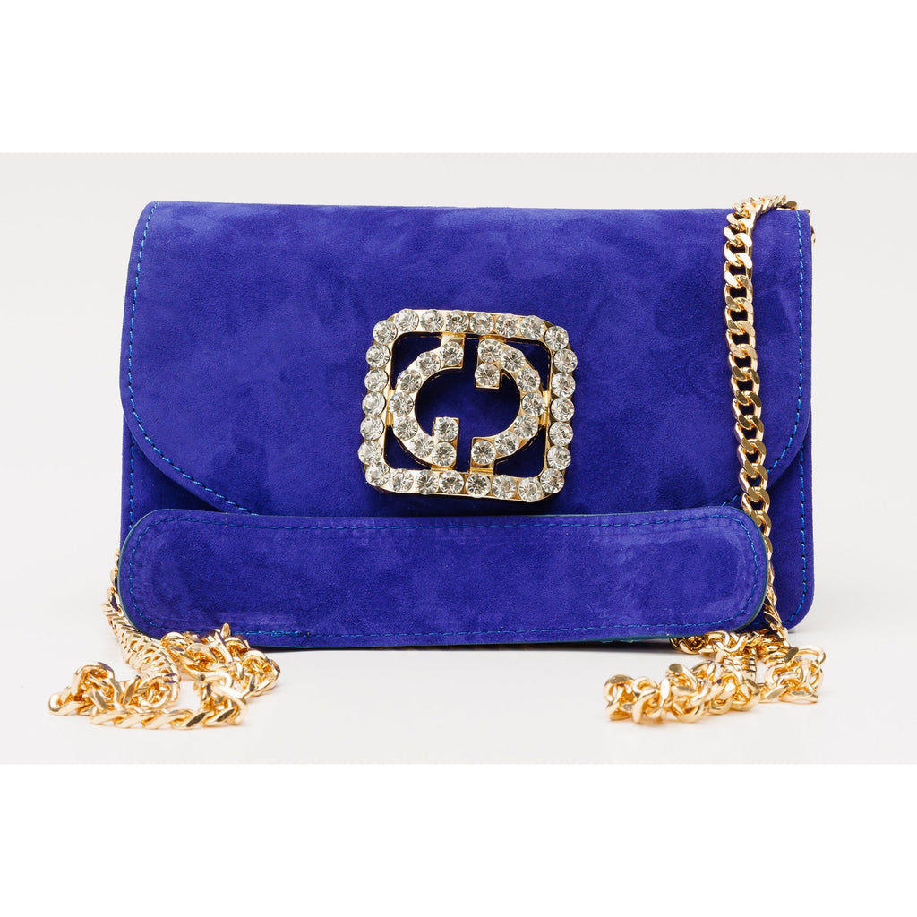 The California Sax Blue Suede Leather Handbag