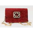The California Burgundy Suede Leather Handbag