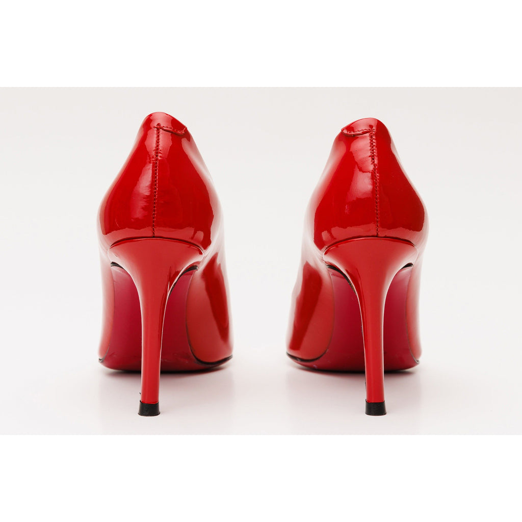 Vinci The Ege Red Leather Pump Fuchsia Sole Women Shoes