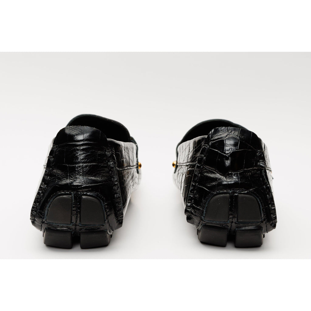 The Pisa Black Leather Bit Drive Loafer Men Shoe