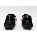 The Pisa Black Leather Bit Drive Loafer Men Shoe