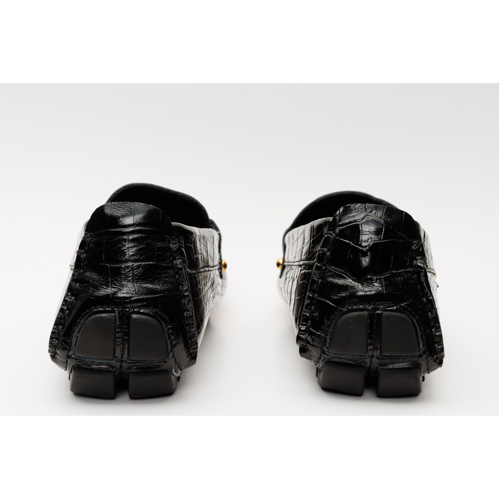 The Pisa Black Leather Bit Drive Loafer Men Shoe
