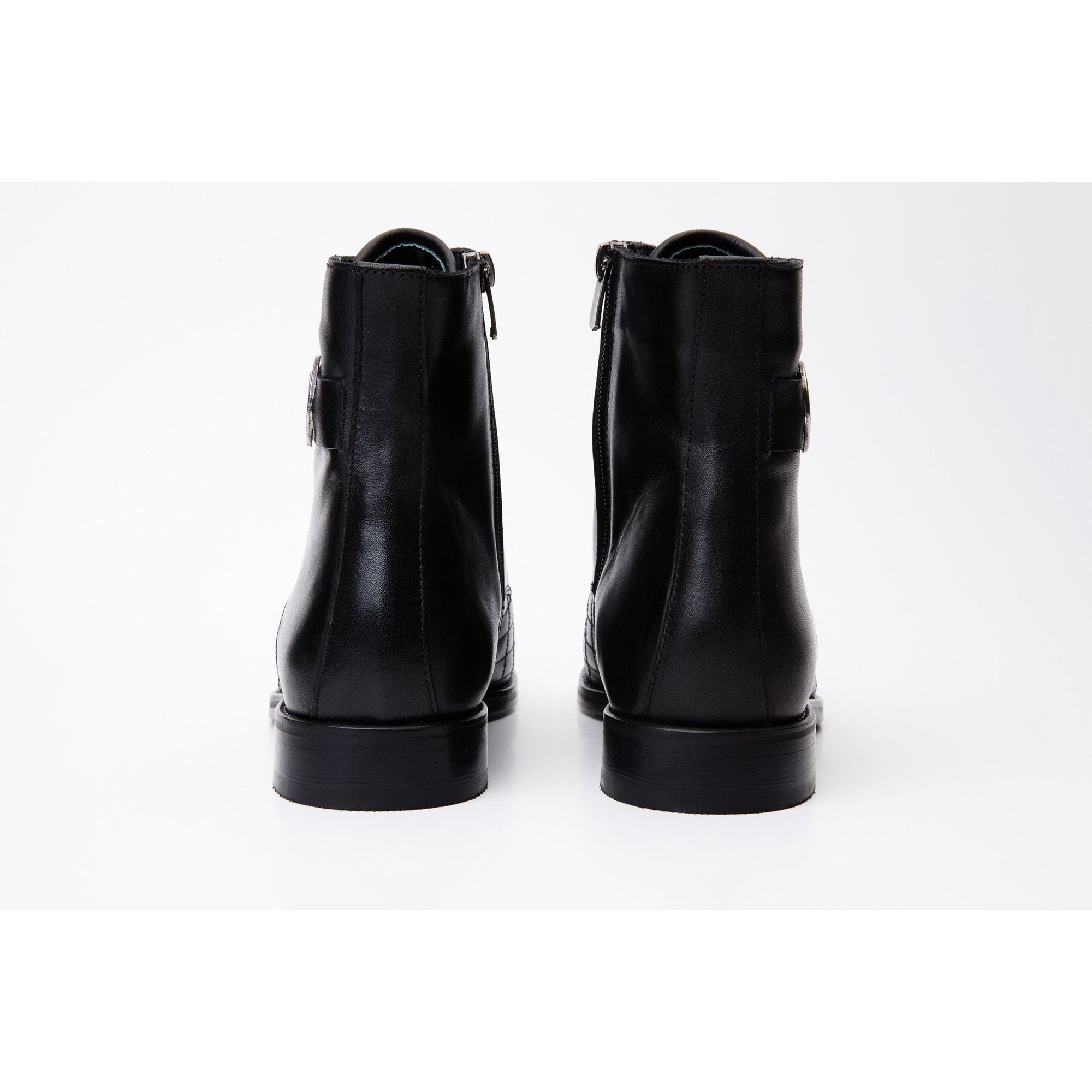 The Zeus Black Leather Lace-Up Men Boot with a Zipper