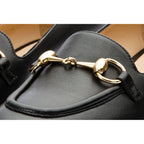 Vinci The Delhi Black Leather Block Heel Pump Women Shoes
