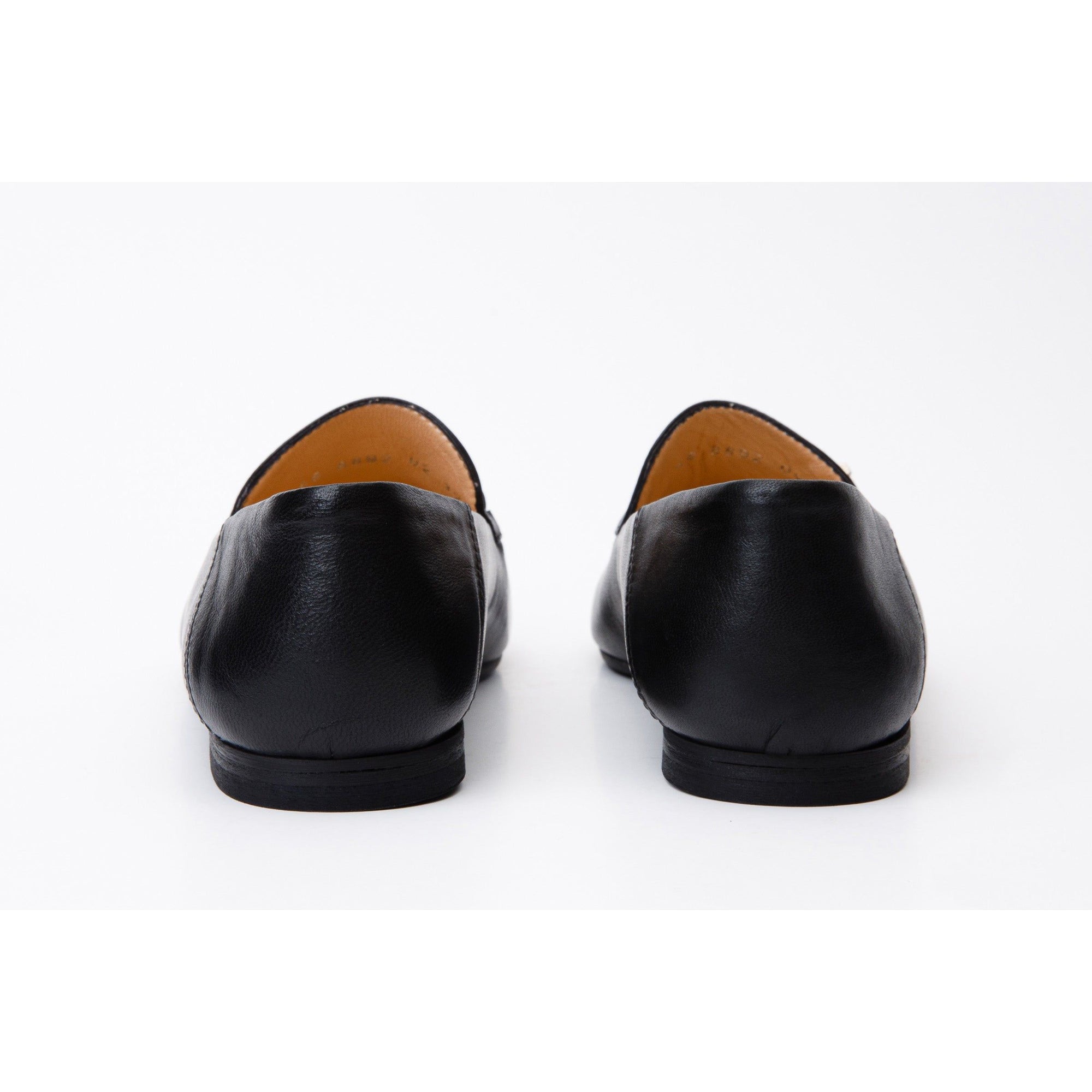 Luanda Black Leather Women Flat Shoe