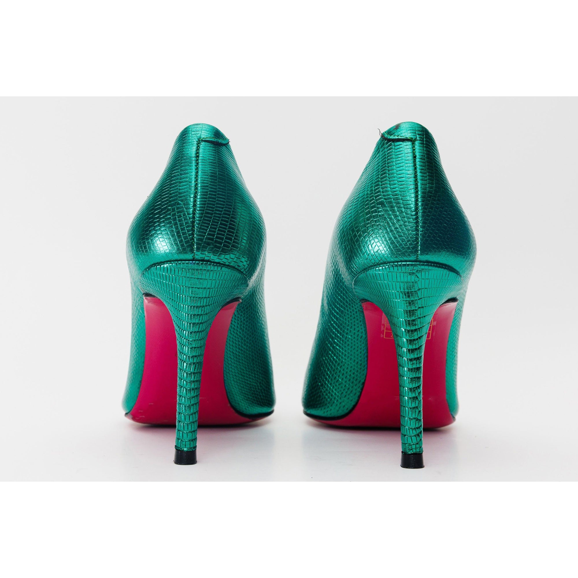 The Maple Green Leather Pump Fuchsia Sole Women Shoe