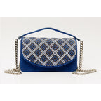 The Nampula Sax Blue Glitter Leather Handbag