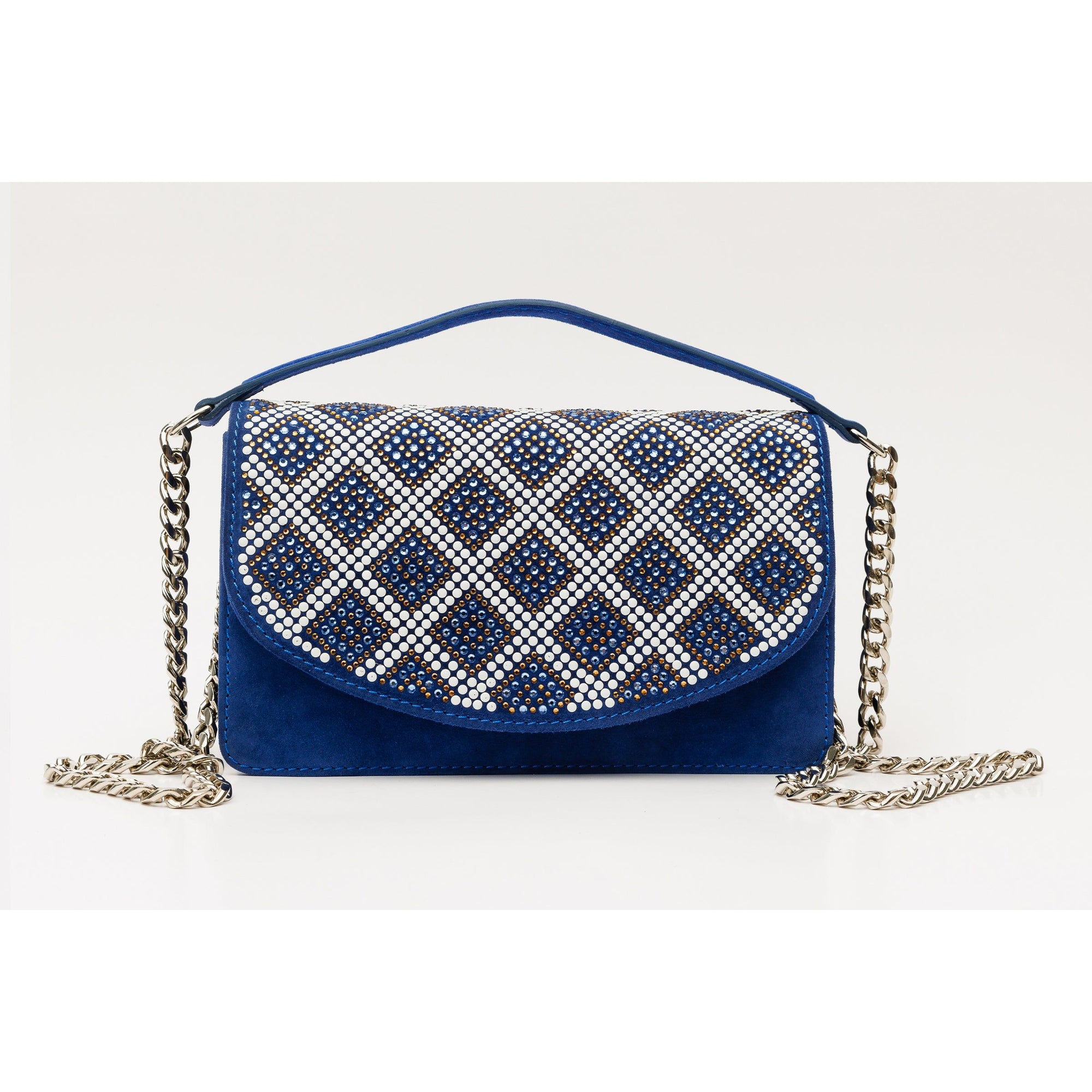 The Nampula Sax Blue Glitter Leather Handbag