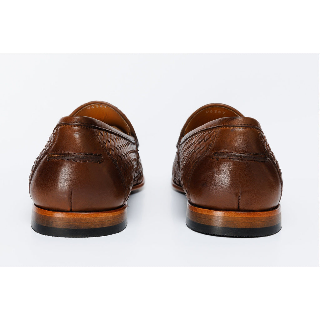 Vinci The Mclean Shoe Tan Woven Tassel Loafer Men Shoes