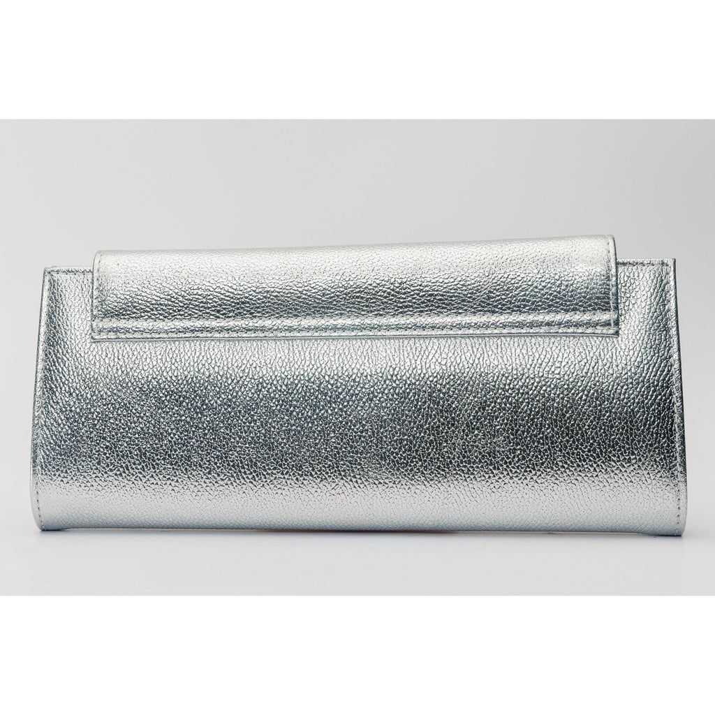 The Ege Silver Leather Clutch