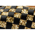 The Saks Tory Gold & Black Handwoven Leather Pump Women Shoe