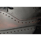 The Dicle Black/Burgundy Wingtip Semi Brogue Derby Men Shoe