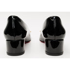 The Foggia Black Leather Block Heel Pump Women Shoe