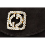 The California Black Suede Leather Handbag