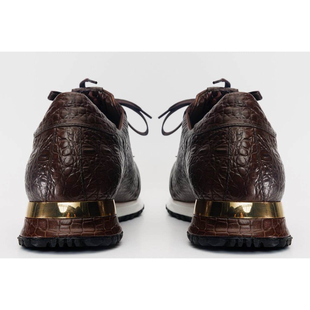 The Bomba Brown Crocodile Leather Men Sneaker