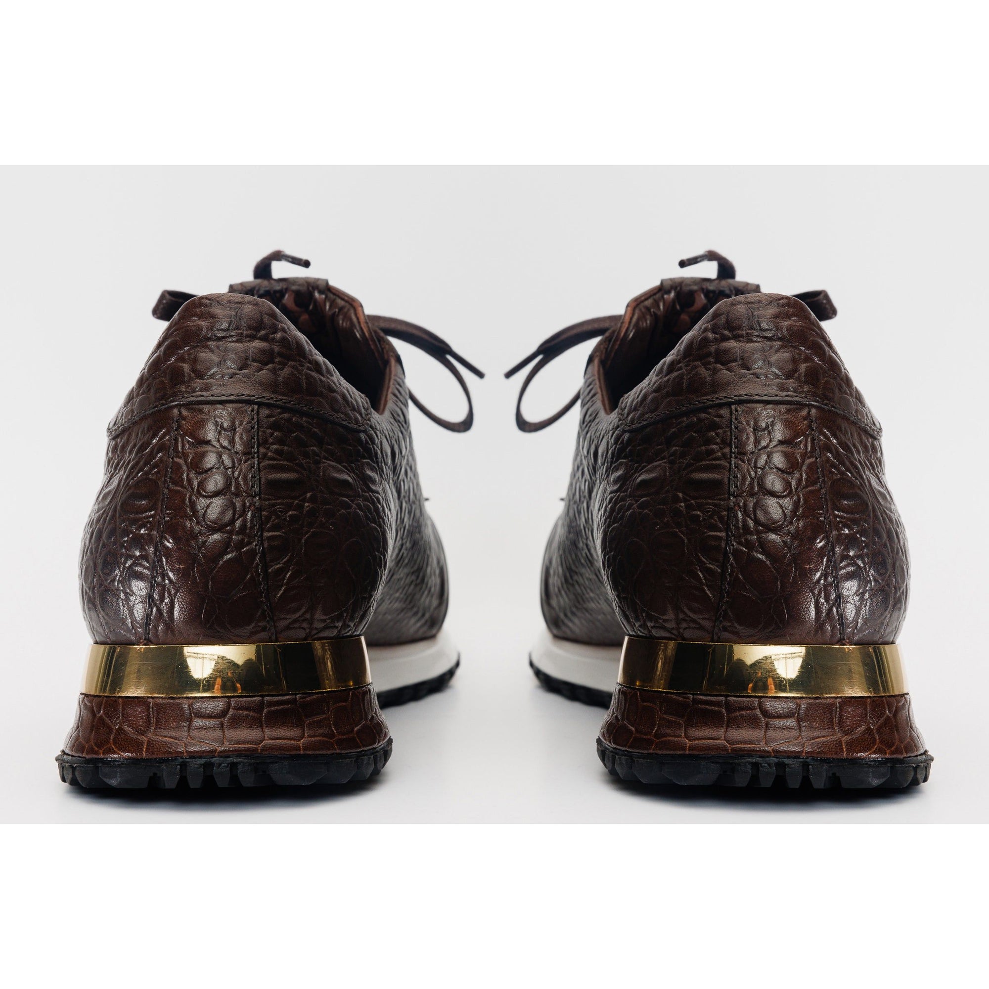 The Bomba Brown Crocodile Leather Men Sneaker