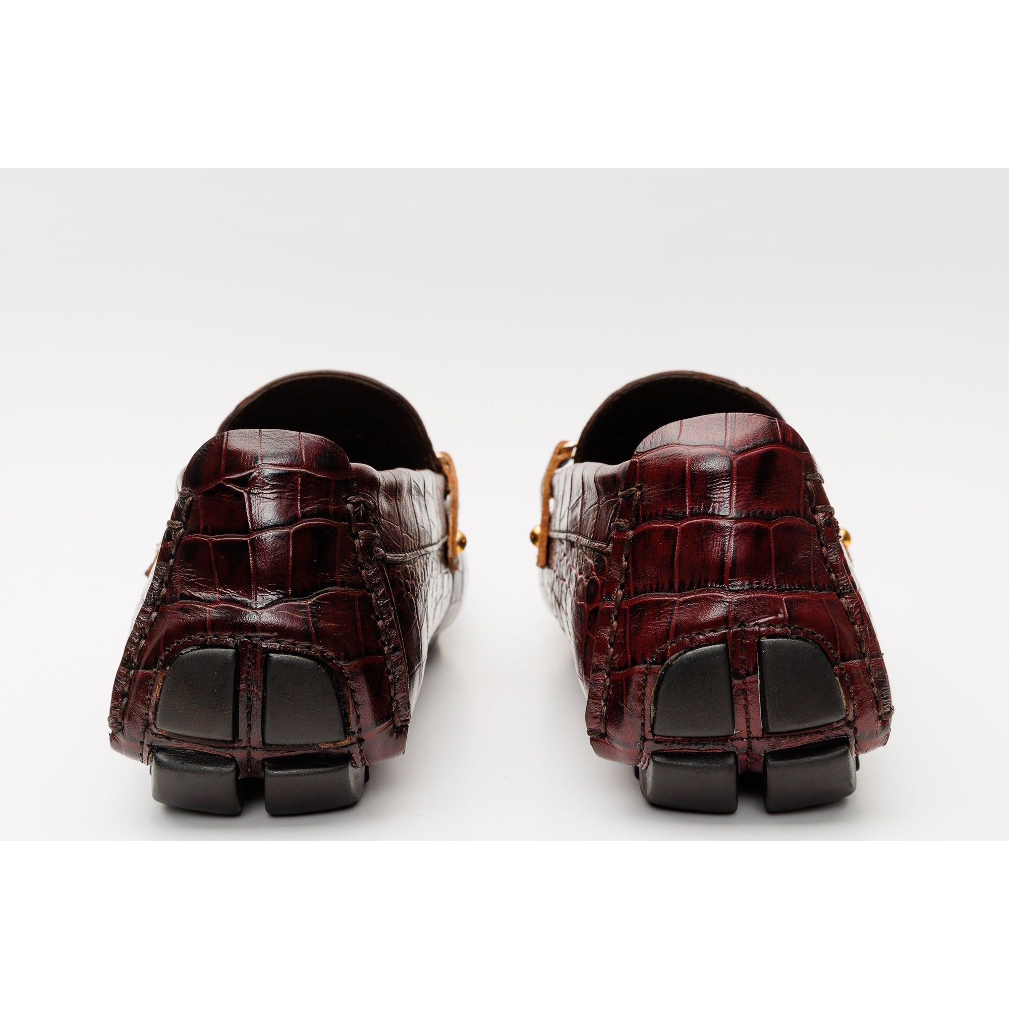 The Pisa Burgundy Leather Bit Drive Loafer Men Shoe
