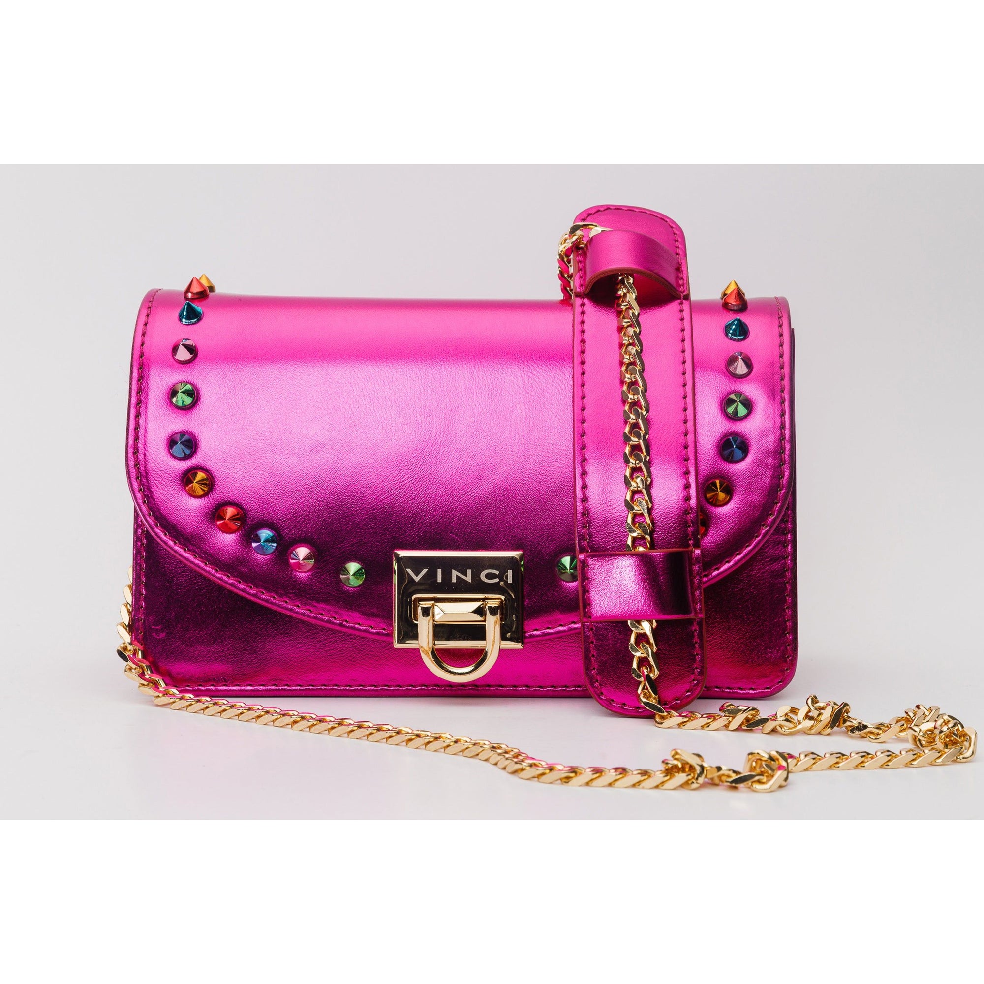 The Caris Fuchsia Leather Handbag