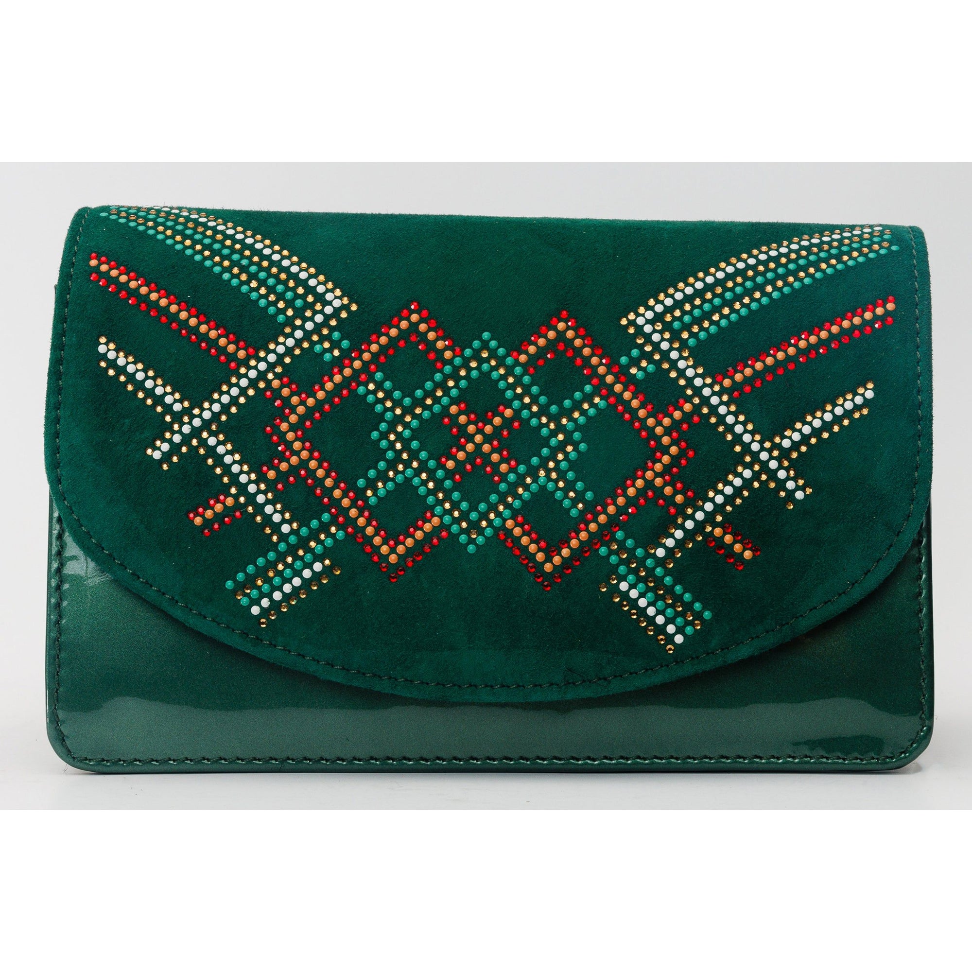 The Palma Green Glitter Leather Handbag