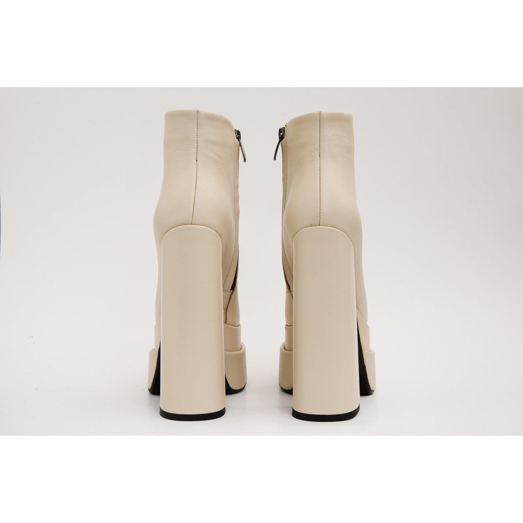 The Latino Cream Leather High Heel Women Boot Final Sale!