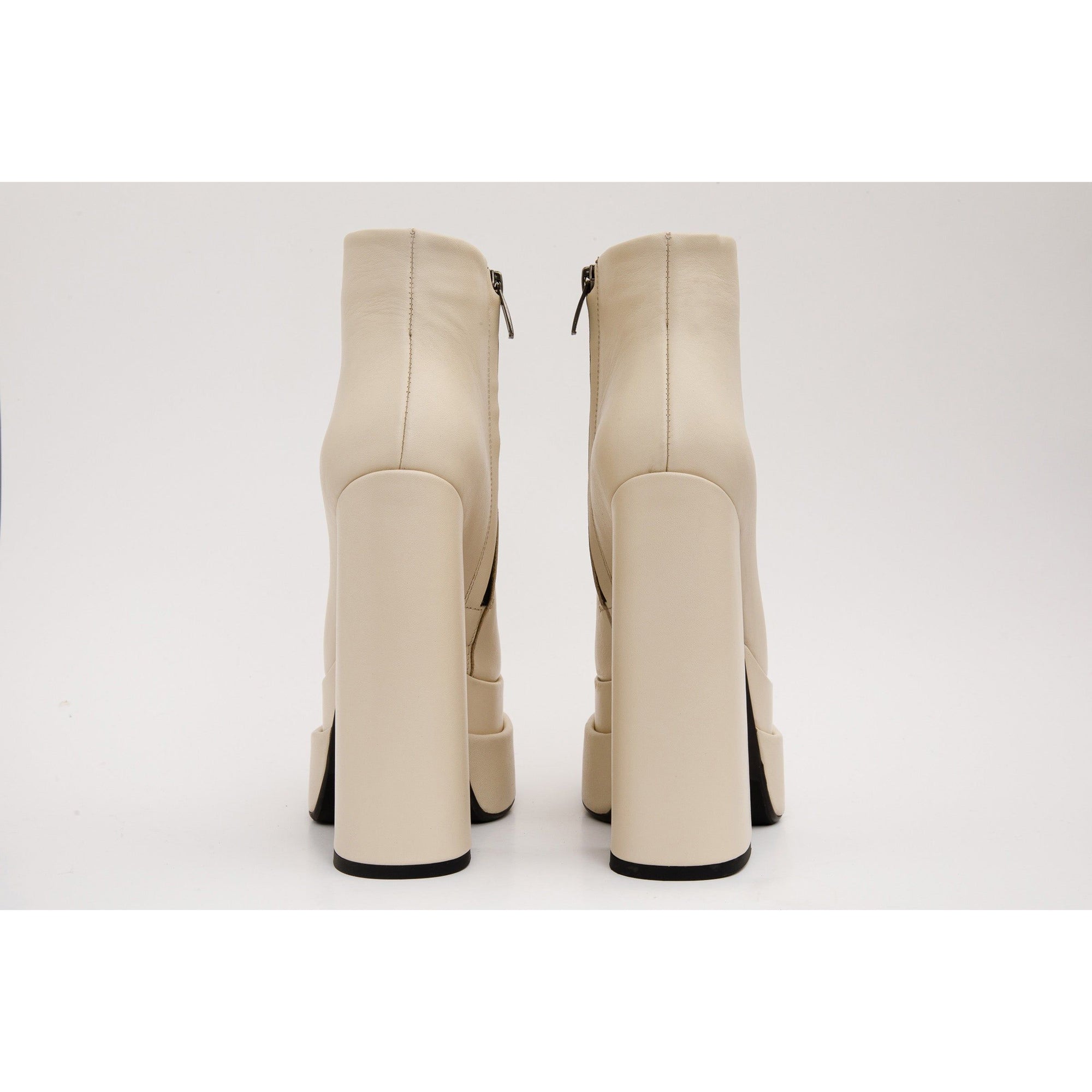 The Latino Cream Leather High Heel Women Boot Final Sale!
