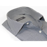 Men's Shirt Hankie CASILA Turkey Cotton Blend 501500-03 Black White Hounds tooth