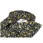 Men's Shirt By CASILA Turkey Cotton Blend Long Sleeves 501570-03 Black Floral