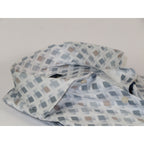 Mens 100% Cotton Shirt Manschett Turkey Slim Fit 5016-34 White/Gray Checker Diamond