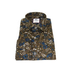 Men's Shirt By CASILA Turkey Cotton Blend Long Sleeves 501660-02 Olive Floral