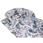 Men Shirt CASILA Turkey Cotton Blend Long Sleeves 501670-01 White Paisley