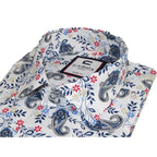 Men Shirt CASILA Turkey Cotton Blend Long Sleeves 501670-01 White Paisley
