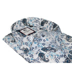 Men's Shirt By CASILA Turkey Cotton Blend Long Sleeves 501670-02 White Paisley