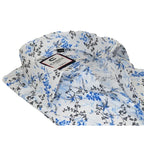 Men's Shirt By CASILA Turkey Cotton Blend Long Sleeves 501680-01 Blue Floral
