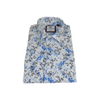 Men's Shirt By CASILA Turkey Cotton Blend Long Sleeves 501680-01 Blue Floral