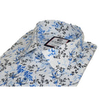 Men's Shirt By CASILA Turkey Cotton Blend Long Sleeves 501680-01 Blue Floral