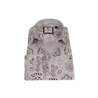 Mens Shirt CASILA Turkey Cotton Blend Long Sleeves 501700-06 Burgundy Floral