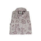 Mens Shirt CASILA Turkey Cotton Blend Long Sleeves 501700-06 Burgundy Floral