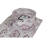 Mens Shirt CASILA Turkey Cotton Blend Long Sleeves 501700-06 Burgundy Floral