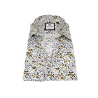 Men's Shirt By CASILA Turkey Cotton Blend Long Sleeves 501730-02 Yellow Floral