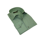 Mens Shirt Hankie CASILA Turkey Cotton Blend Long Sleeves 501770-07 Solid Green