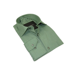 Mens Shirt Hankie CASILA Turkey Cotton Blend Long Sleeves 501770-07 Solid Green