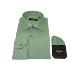 Mens Shirt Hankie CASILA Turkey Cotton Blend Long Sleeves 501770-07 Solid Green