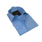 Men's Shirt Hankie CASILA Turkey Cotton Blend Long Sleeves 501770-15 Blue