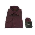 Men's Shirt Hankie CASILA Turkey Cotton Blend Long Sleeves 501770-16 Burgundy