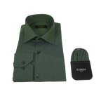 Men's Shirt Hankie CASILA Turkey Cotton Blend Long Sleeves 501770-23 Olive Green