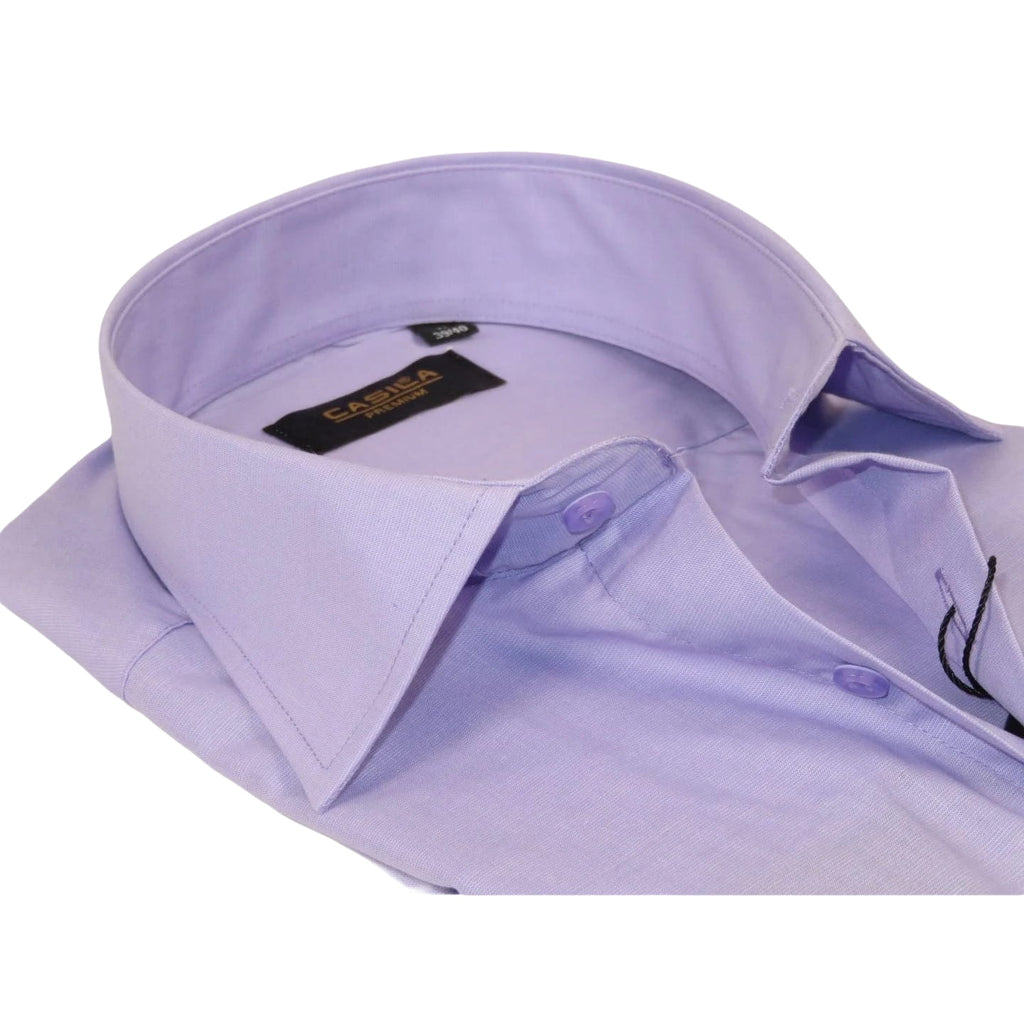 Men's Shirt Hankie CASILA Turkey Cotton Blend 501770-24 Lavender Oxford Texture