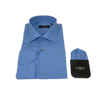 Men's Shirt Hankie CASILA Turkey Cotton Blend Long Sleeves 501770-46 Blue Oxford