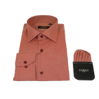 Men's Shirt Hankie CASILA Turkey Cotton Blend Long Sleeves 501770-50 Rust