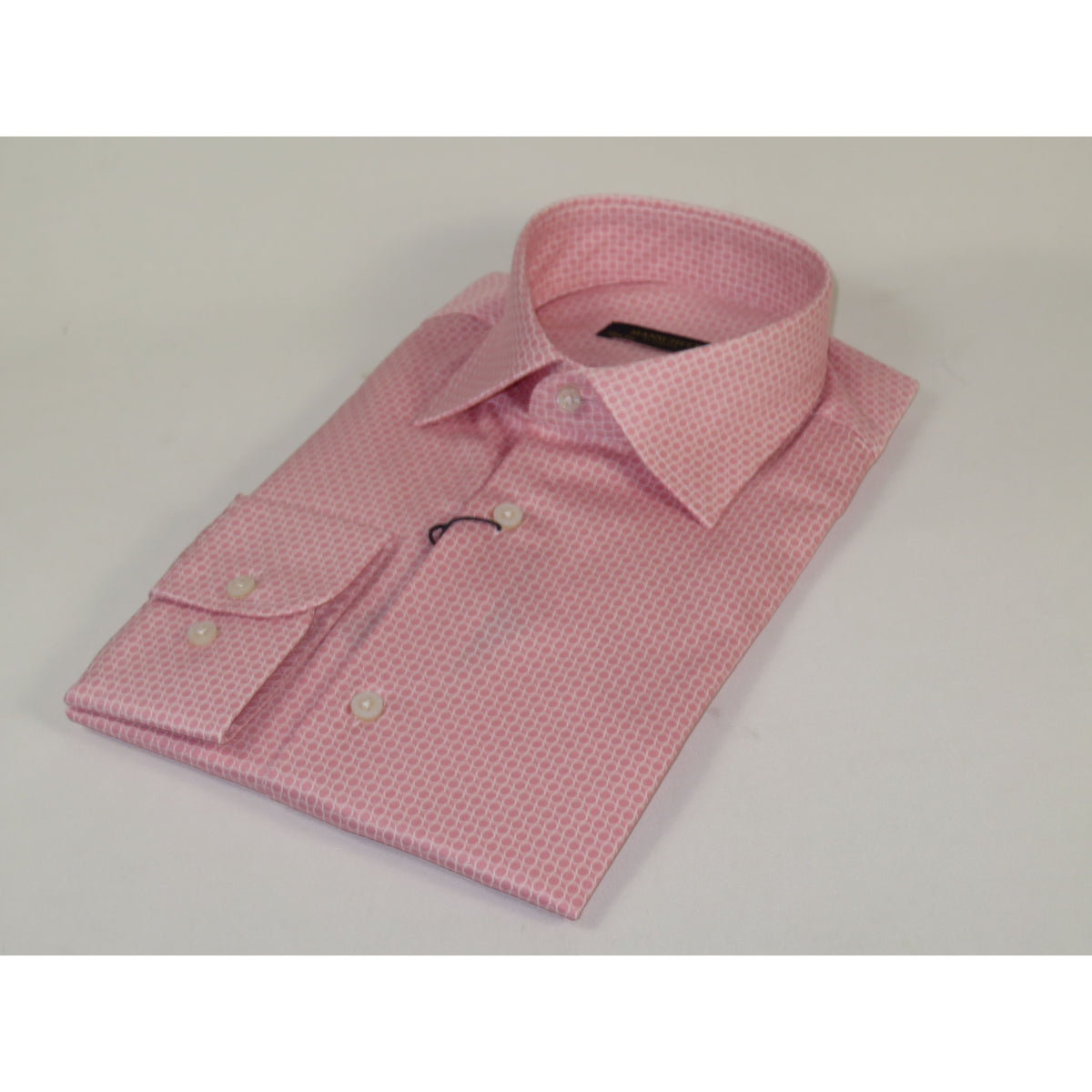 Mens European 100% Cotton Shirt Manschett Turkey Slim Fit 5018-03 Pink Circles