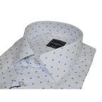 Men Shirt Hankie CASILA Turkey Cotton Blend 501850-01 White Blue Dots